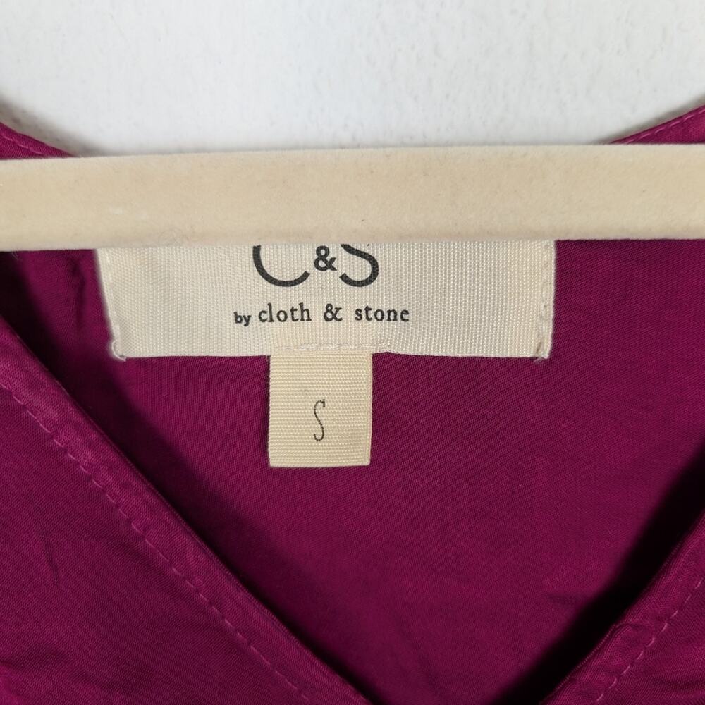 C&S by Cloth & Stone Raspberry High Low Button Front Blouse Size S - Picture 6 of 7